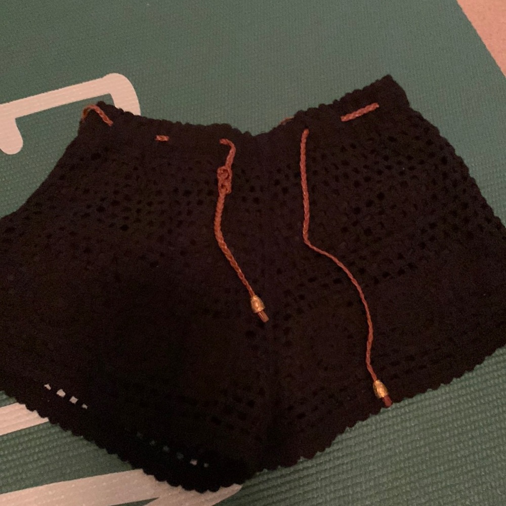 Cutest crocheted black shorts